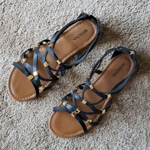 Black gladiator sandals